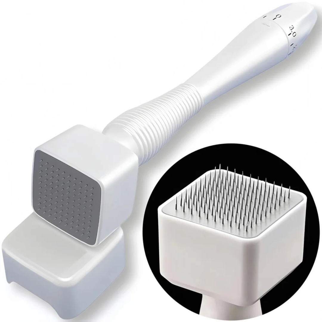 Derma Stamp, 0-3mm Adjustable Micro Needling Pen With 120 Titanium Pins For Men And Women Scalp Beard Skincare Comfort