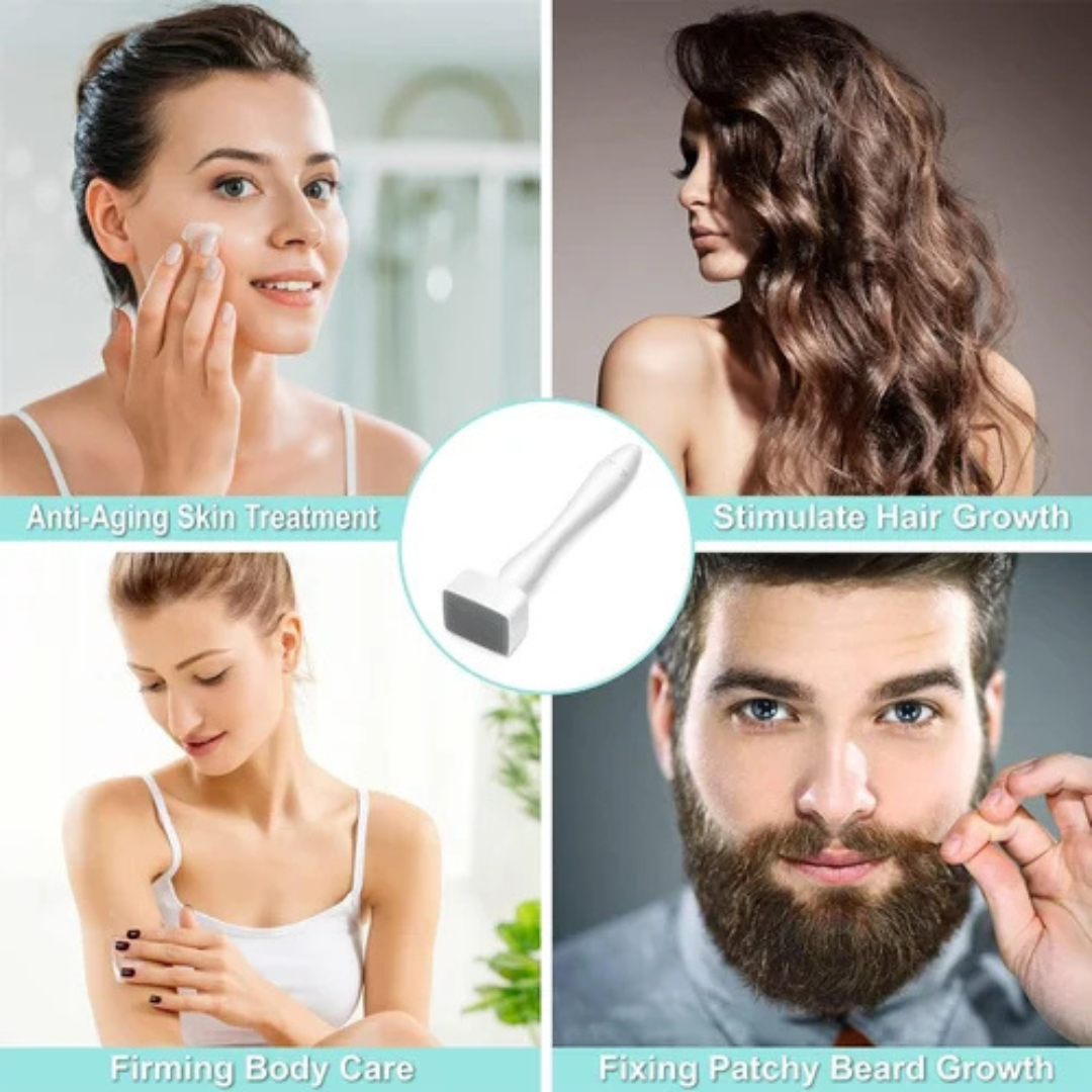 Derma Stamp, 0-3mm Adjustable Micro Needling Pen With 120 Titanium Pins For Men And Women Scalp Beard Skincare Comfort