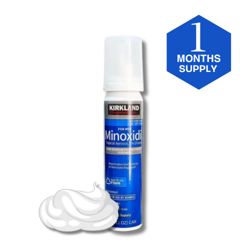 Kirkland minoxidil Foam Mens hair and beard regrowth 5% -1 Month supply 2