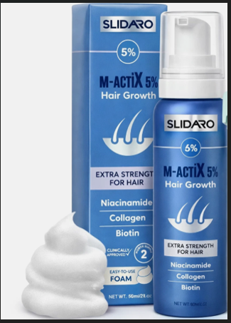 Slidaro Hair Regrowth Foam Minoxidil 5% Hairloss Treatment 1 Month Supply